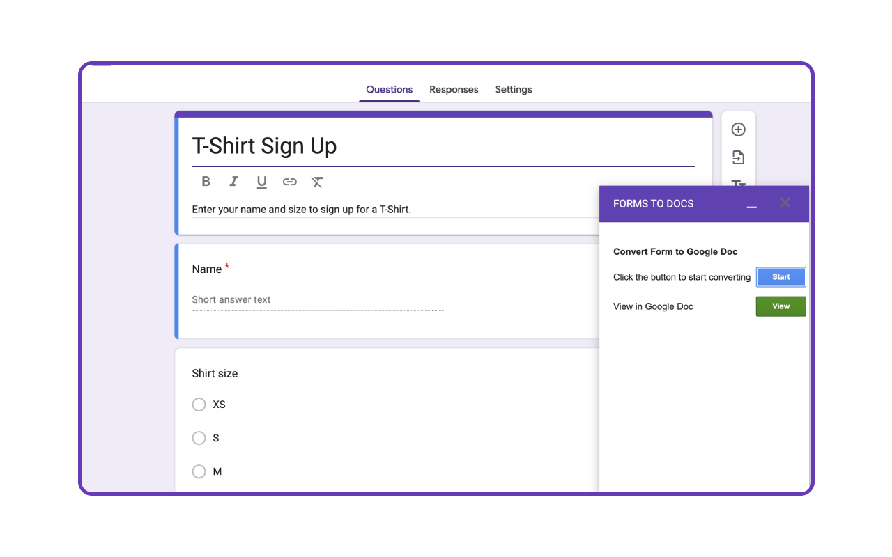 Google Forms to Doc - Add-on for converting Google Forms to editable Google Docs documents