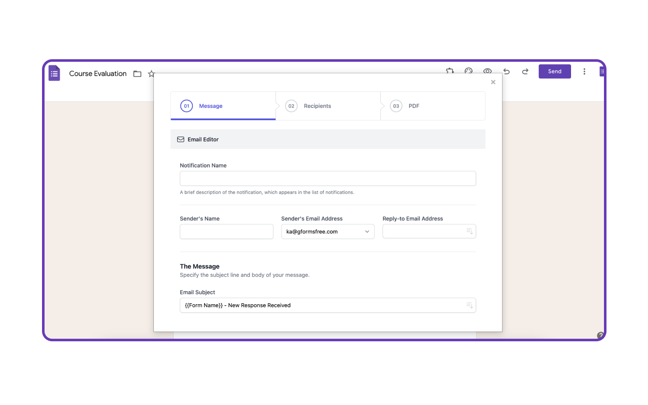 Google Forms Notification - Customizable email and webhook notification system for form submissions
